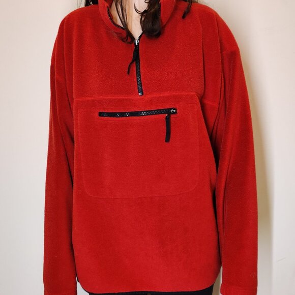 Men's Penmans Red 1/4 Zip Pullover Collared Warm Sweatshirt | L - Picture 2 of 5